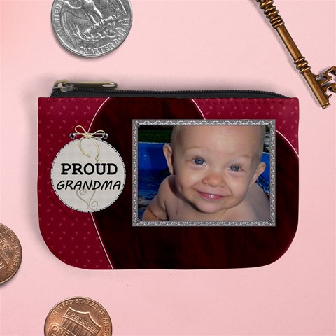 Proud Grandma Mini Coin Purse By Lil Front