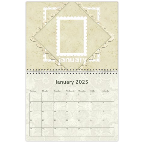 2025 Damask Wedding Calendar  By Catvinnat Jan 2025