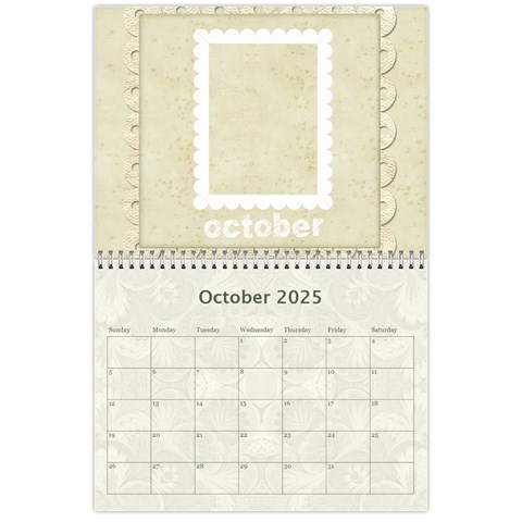 2025 Damask Wedding Calendar  By Catvinnat Oct 2025