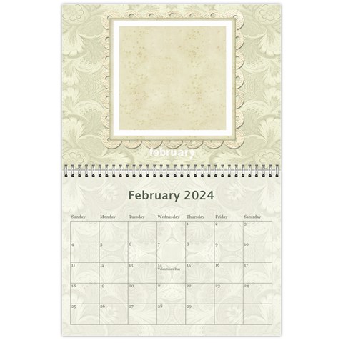 2024 Damask Wedding Calendar  By Catvinnat Feb 2024