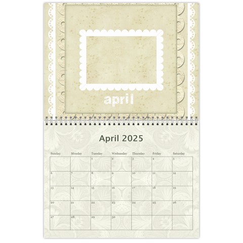 2025 Damask Wedding Calendar  By Catvinnat Apr 2025