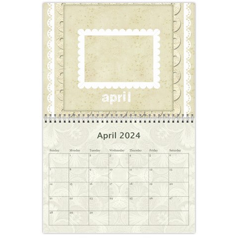 2024 Damask Wedding Calendar  By Catvinnat Apr 2024