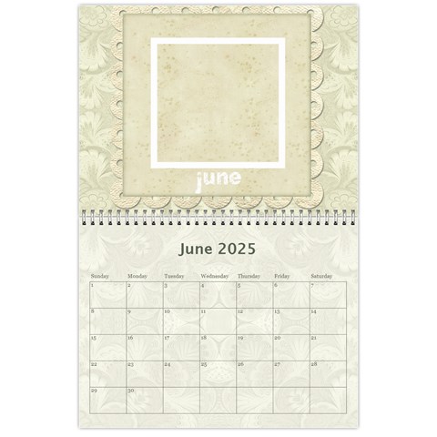 2025 Damask Wedding Calendar  By Catvinnat Jun 2025