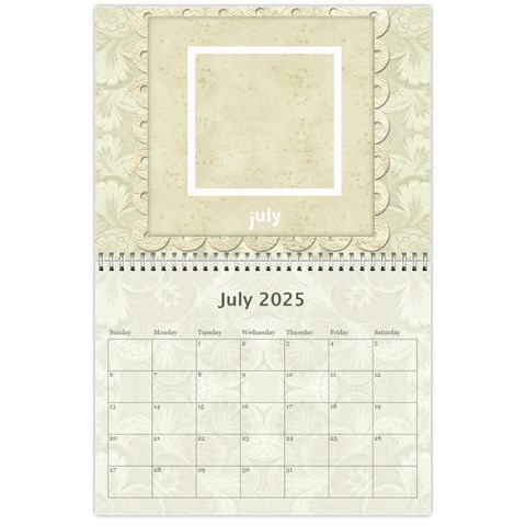 2025 Damask Wedding Calendar  By Catvinnat Jul 2025