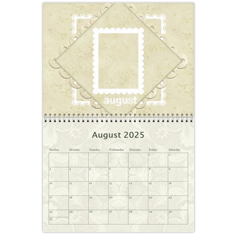 2025 Damask Wedding Calendar  By Catvinnat Aug 2025