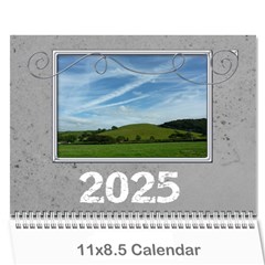 2025 Simple Silver Calendar - Wall Calendar 11  x 8.5  (12-Months)