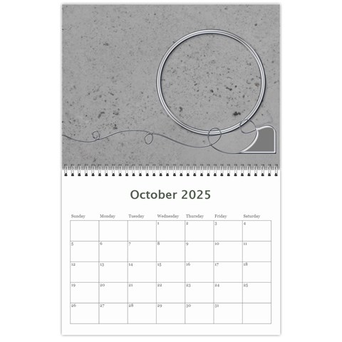 2025 Simple Silver Calendar By Catvinnat Oct 2025