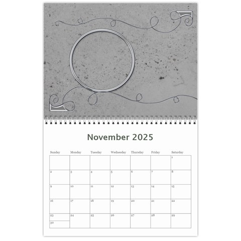 2025 Simple Silver Calendar By Catvinnat Nov 2025