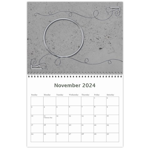 2024 Simple Silver Calendar By Catvinnat Nov 2024