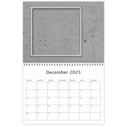 2025 Simple Silver Calendar By Catvinnat Dec 2025