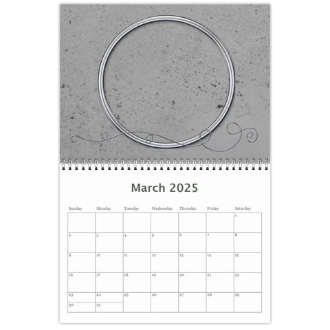 2025 Simple Silver Calendar By Catvinnat Mar 2025