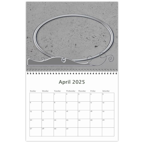2025 Simple Silver Calendar By Catvinnat Apr 2025