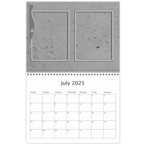2025 Simple Silver Calendar By Catvinnat Jul 2025