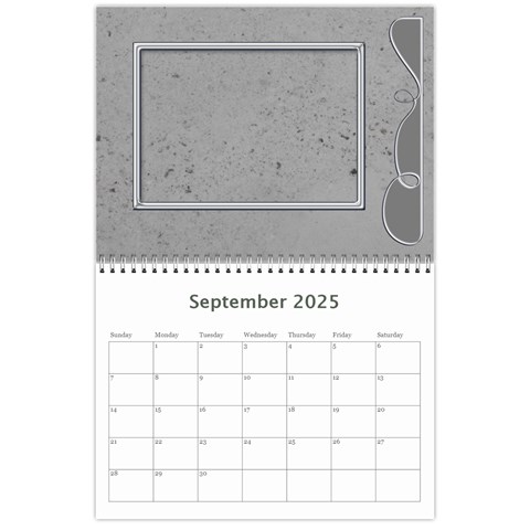 2025 Simple Silver Calendar By Catvinnat Sep 2025