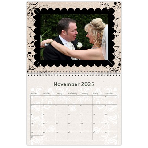 2025 Twin Hearts Wedding Celebration Calendar  By Catvinnat Nov 2025