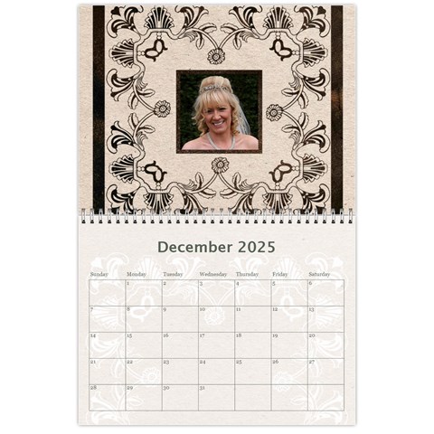 2025 Twin Hearts Wedding Celebration Calendar  By Catvinnat Dec 2025