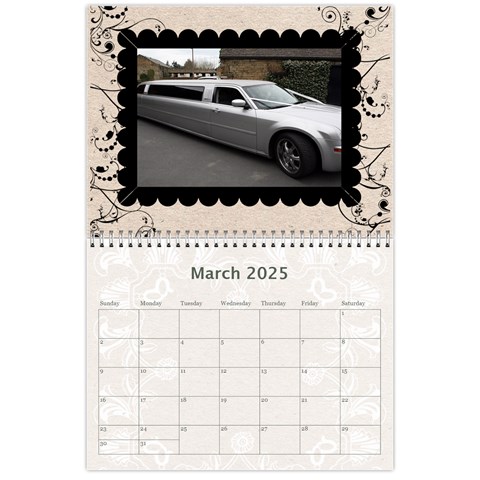 2025 Twin Hearts Wedding Celebration Calendar  By Catvinnat Mar 2025