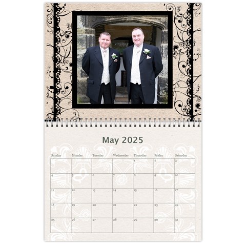 2025 Twin Hearts Wedding Celebration Calendar  By Catvinnat May 2025