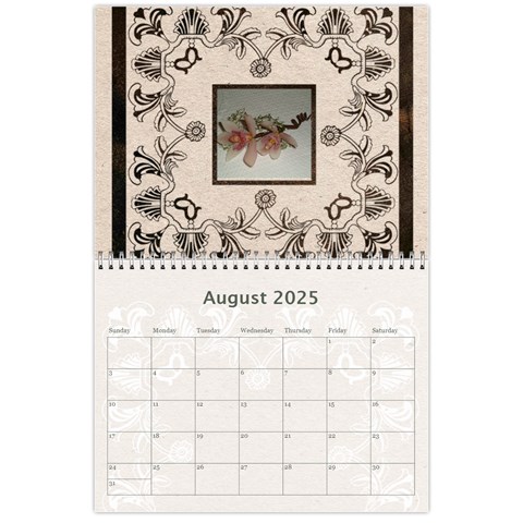 2025 Twin Hearts Wedding Celebration Calendar  By Catvinnat Aug 2025