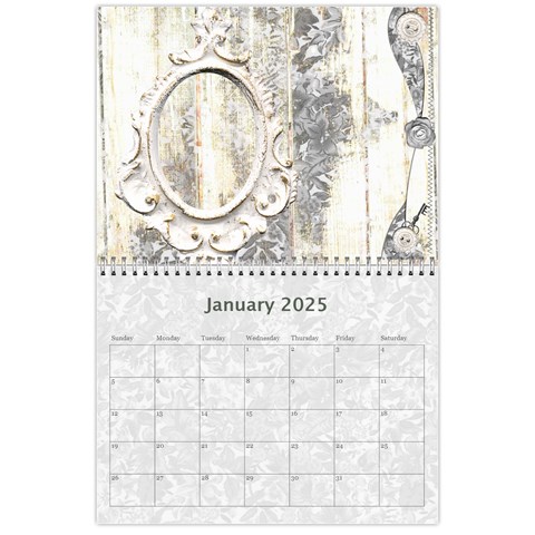 2025 Weathered Floral Calendar By Catvinnat Jan 2025