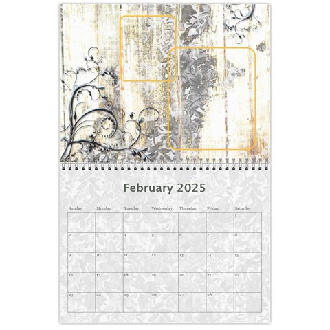 2025 Weathered Floral Calendar By Catvinnat Feb 2025