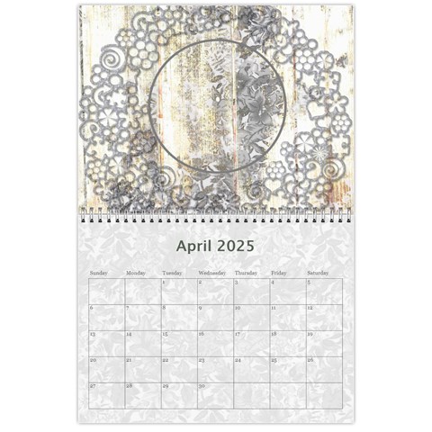 2025 Weathered Floral Calendar By Catvinnat Apr 2025