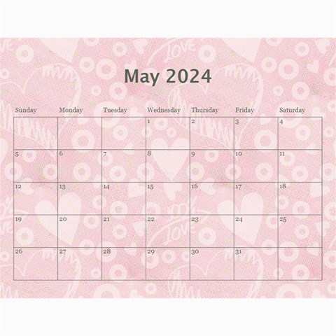 2024 Art Nouveau 100% Love Pastel Pink Calendar By Catvinnat Oct 2024