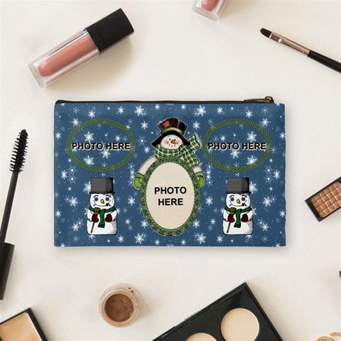 Snow Days Medium Cosmetic Bag By Joy Johns Back