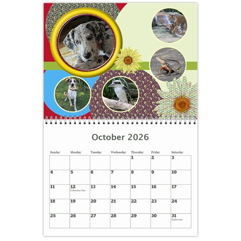 My Picture Calendar (any Year) By Deborah Oct 2025