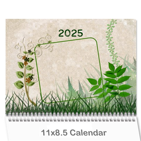 2025 Green 12 Month Wall Calendar By Lil Cover