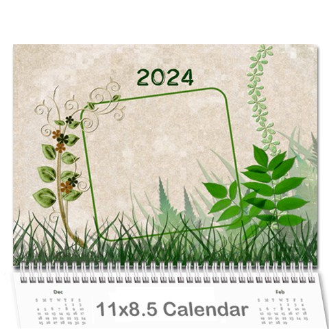 2024 Green 12 Month Wall Calendar By Lil Cover