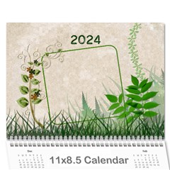 2024 Green 12 Month Wall Calendar - Wall Calendar 11  x 8.5  (12-Months)