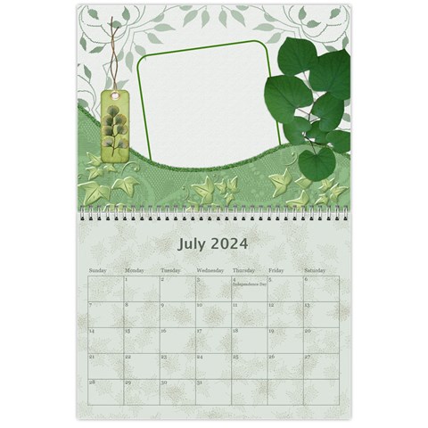 2024 Green 12 Month Wall Calendar By Lil Jul 2024