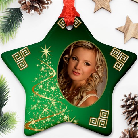 My Sparkle Of Green Christmas Star Ornament (2 Sided) By Deborah Back