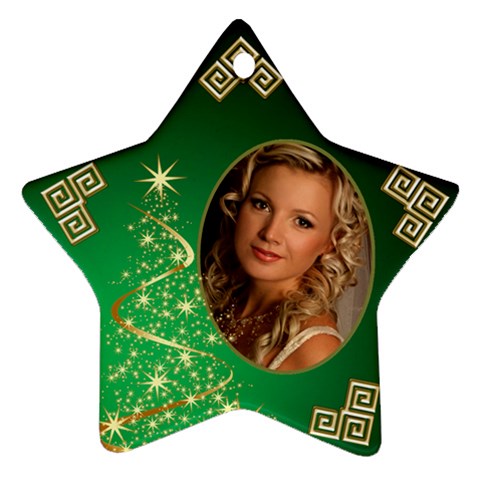 My Sparkle Of Green Christmas Star Ornament (2 Sided) By Deborah Back