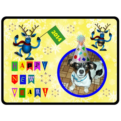 Happy New Year Large Blanket By Joy Johns 80 x60  Blanket Front