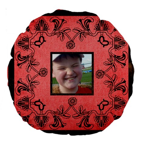Art Nouveau Red Round Cushion By Catvinnat Front