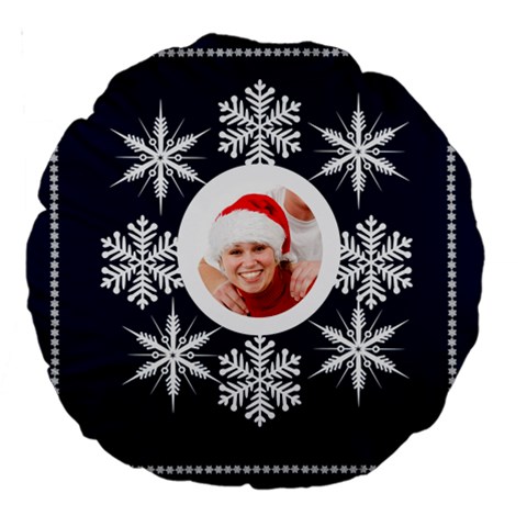 Snowflake Ii Round Cushion By Catvinnat Back