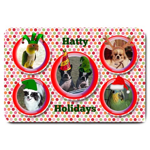 Hatty Holidays Large Doormat By Joy Johns 30 x20  Door Mat