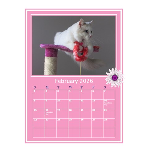 Princess Pink Desktop Calendar By Deborah Feb 2026