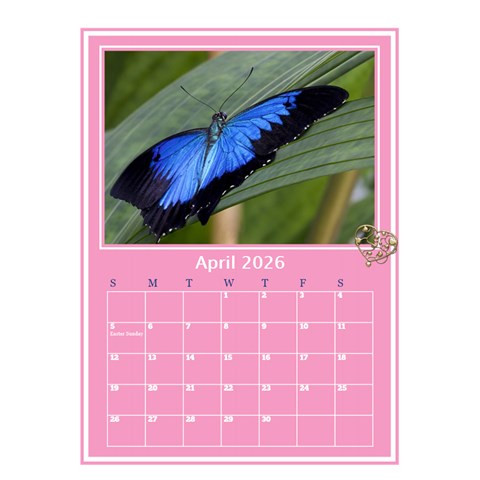Princess Pink Desktop Calendar By Deborah Apr 2026