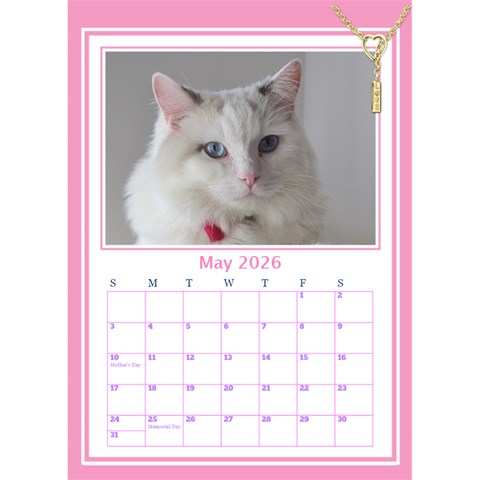Princess Pink Desktop Calendar By Deborah May 2026