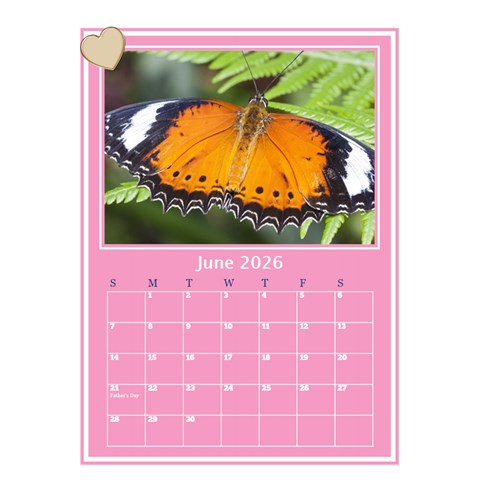 Princess Pink Desktop Calendar By Deborah Jun 2026