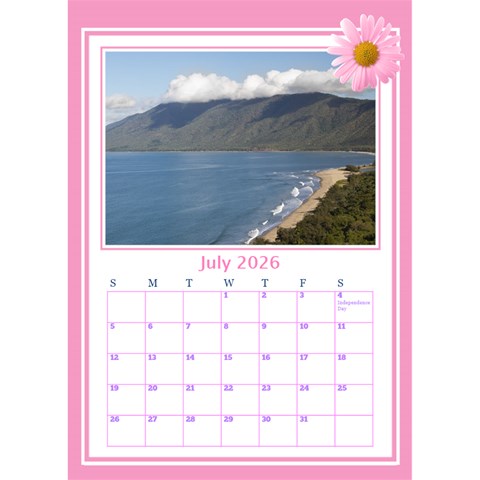 Princess Pink Desktop Calendar By Deborah Jul 2026