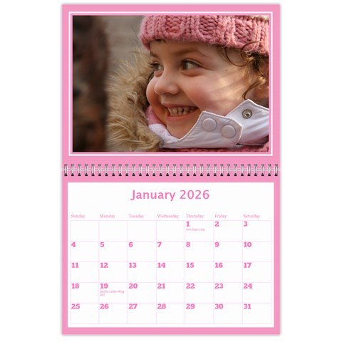 Pink Princess Wall Calendar 11x8 5 By Deborah Jan 2026