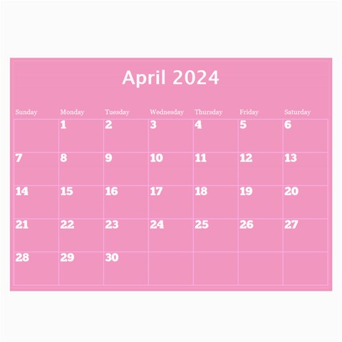 Pink Princess Wall Calendar 11x8 5 By Deborah Aug 2024