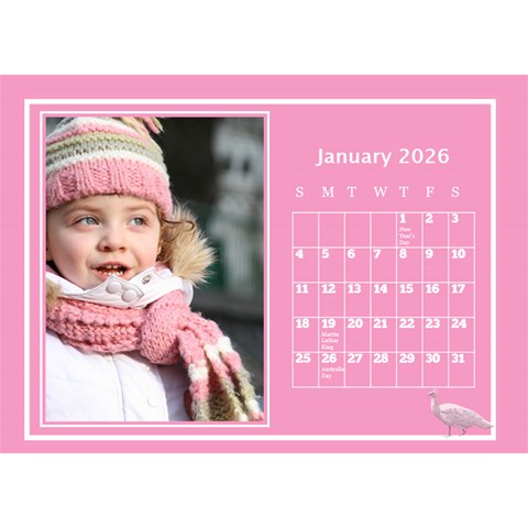 Pink Princess Desktop Calendar (8 5x6) By Deborah Jan 2026