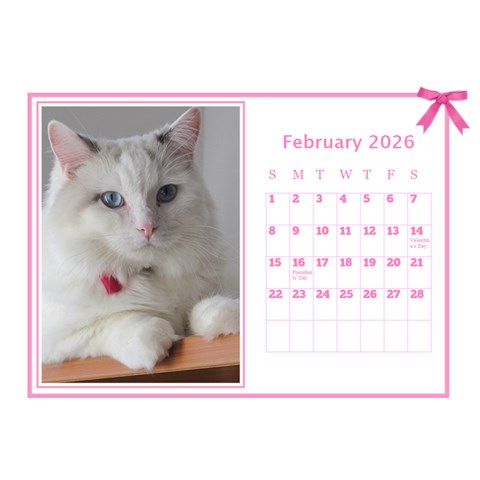 Pink Princess Desktop Calendar (8 5x6) By Deborah Feb 2026