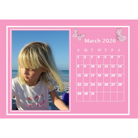 Pink Princess Desktop Calendar (8 5x6) By Deborah Mar 2026