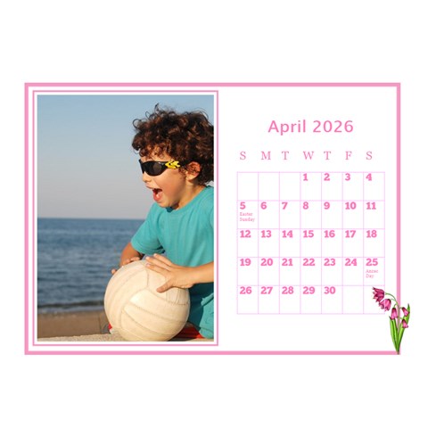 Pink Princess Desktop Calendar (8 5x6) By Deborah Apr 2026